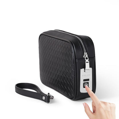 Men's Business Leather Fingerprint Lock Handbag