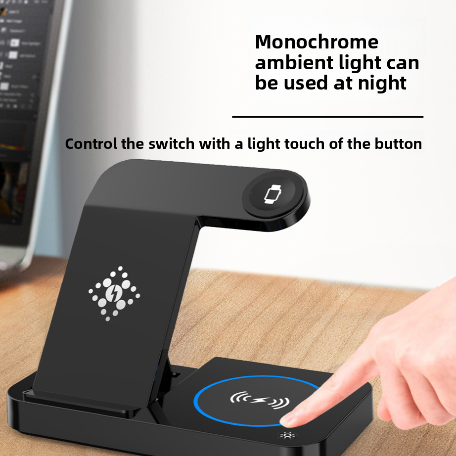 Foldable Triple Device Wireless Charging Station