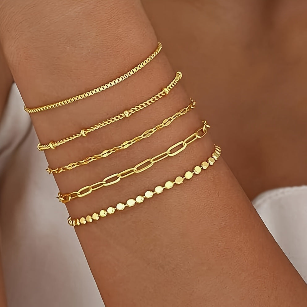 Multi-layer Chain 5 Bracelets