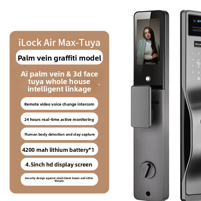 3D Face Recognition Fingerprint Smart Door Lock with Video Call