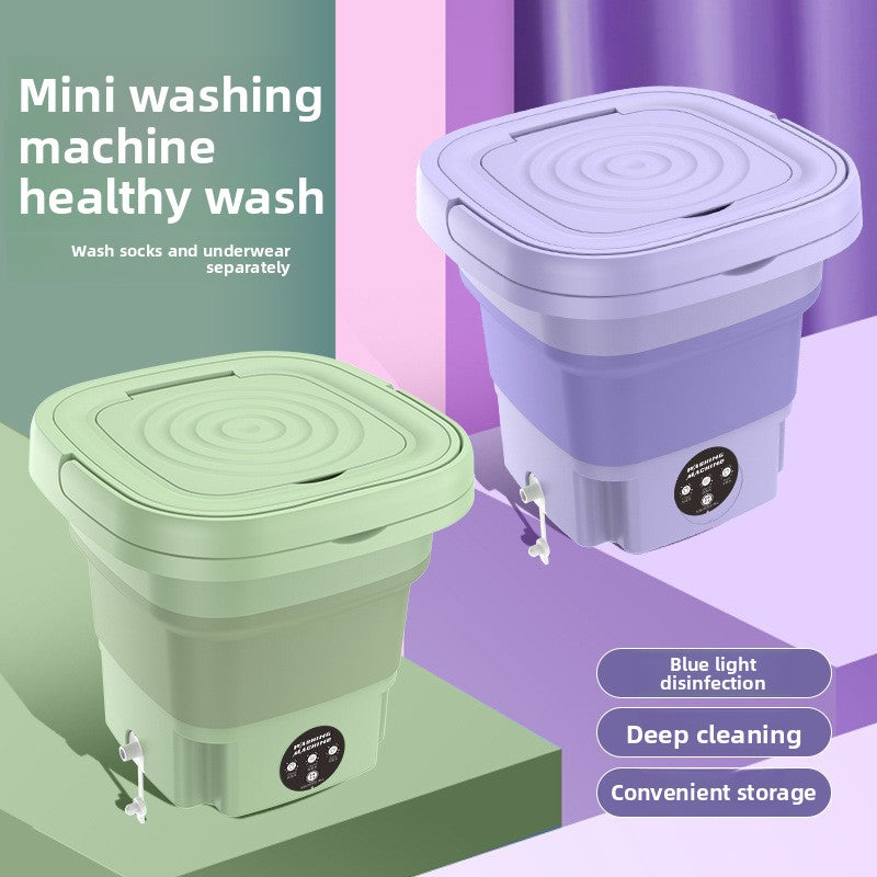 Portable Mini Folding Washing Machine with Blue Light Sterilization