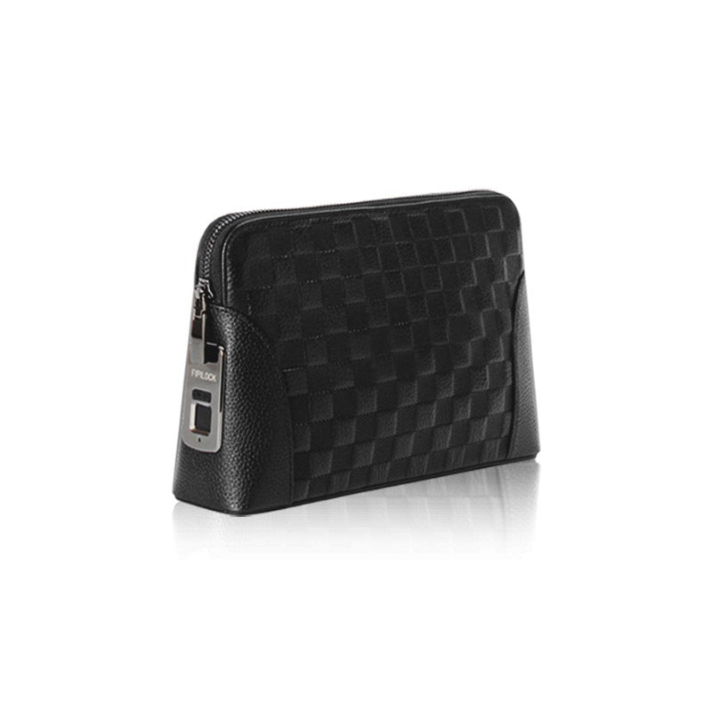 Leather Fingerprint Unlock Clutch Bag