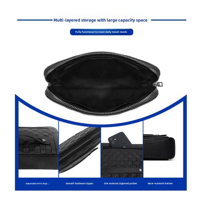 Leather Fingerprint Unlock Clutch Bag