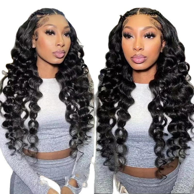 Long Curly Loose Deep Wave Transparent Lace Front Wig